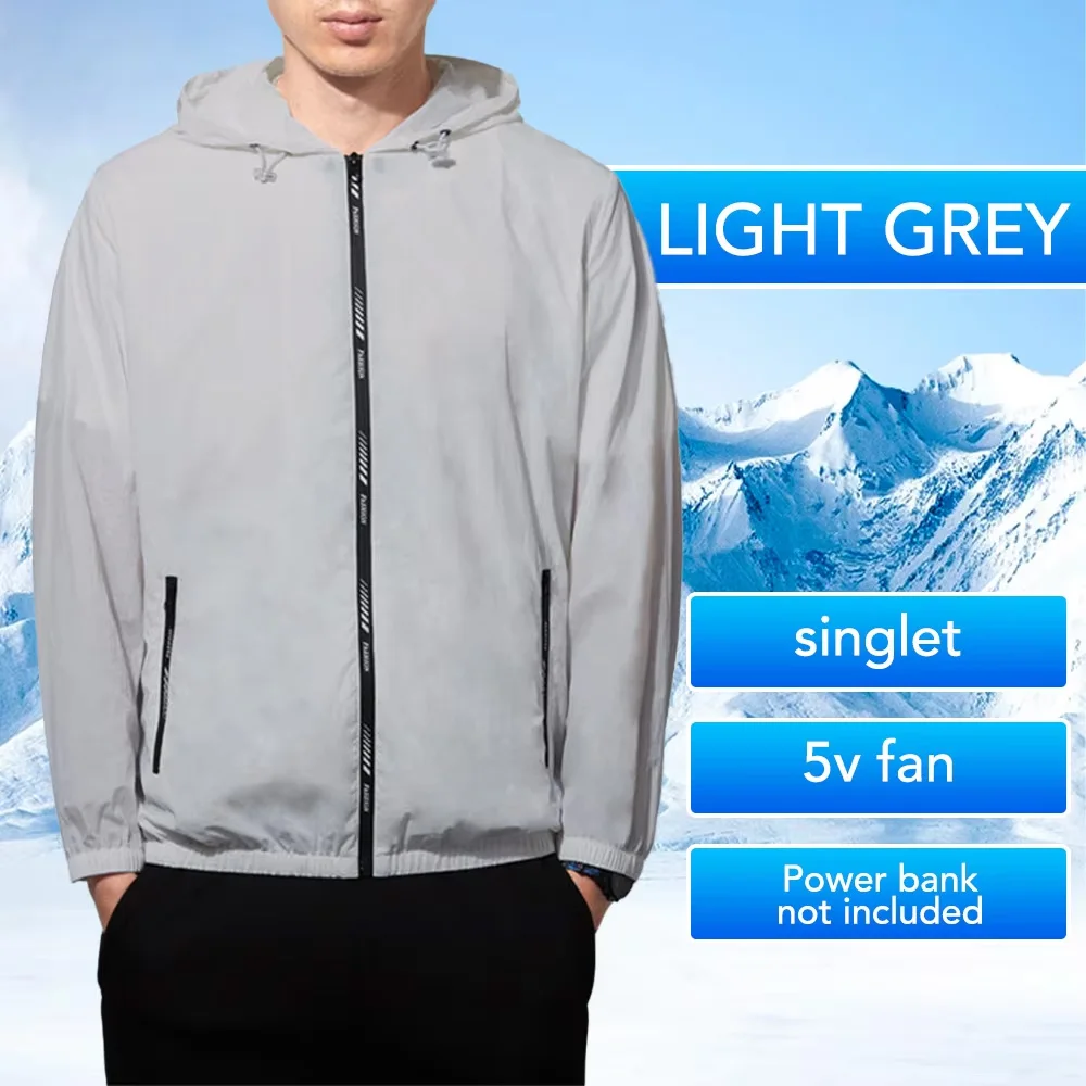 Summer USB Electric Fan Cooling Jackets Outdoor Sun Protection Air Conditioning Clothing Couples Hooded Heatstroke Skin Coat