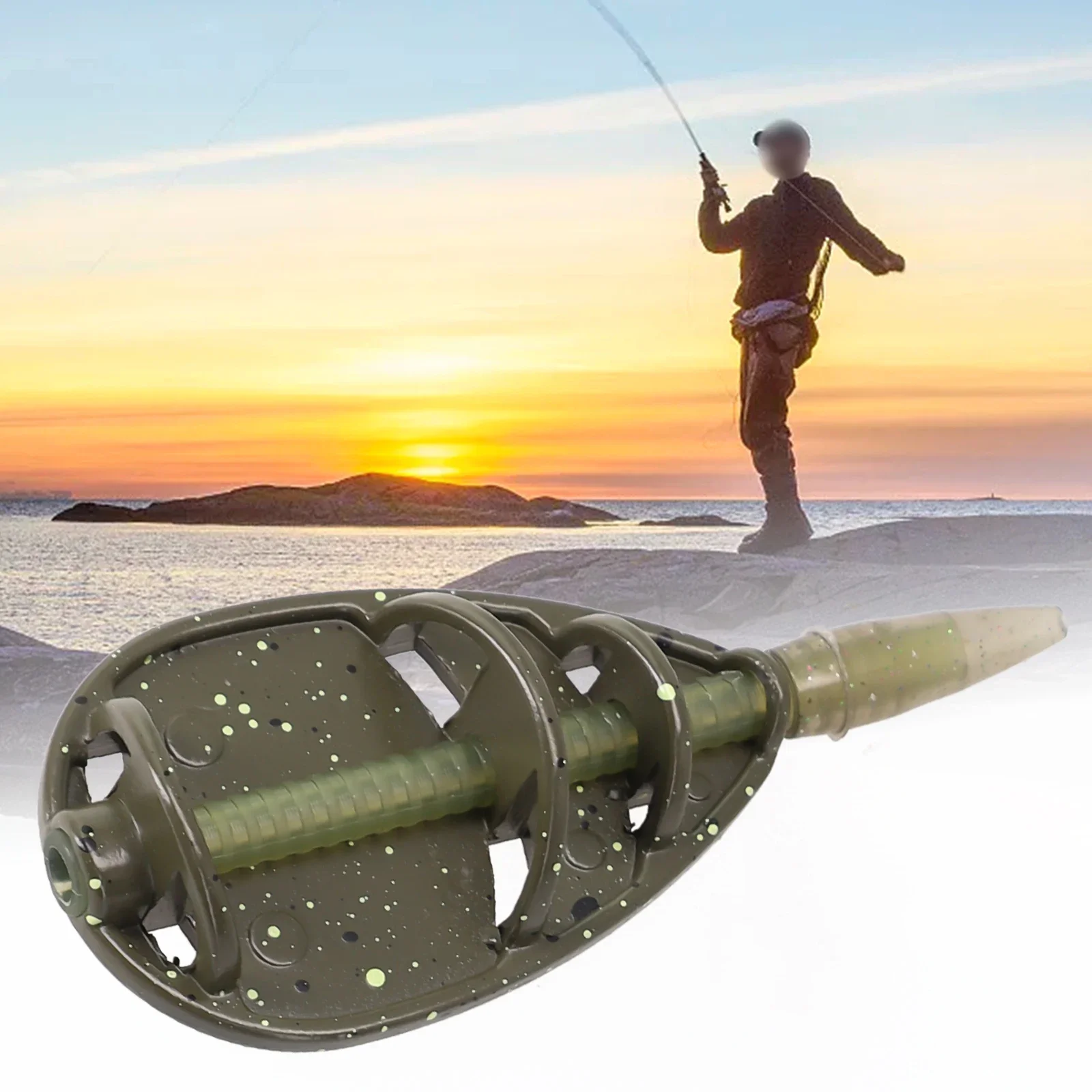 1 Pcs Inline Method Carp Fishing Zinc Alloy Puncher Feeder Mould Fishing Tackle Accessories 25/35/45g Fishing Accessories