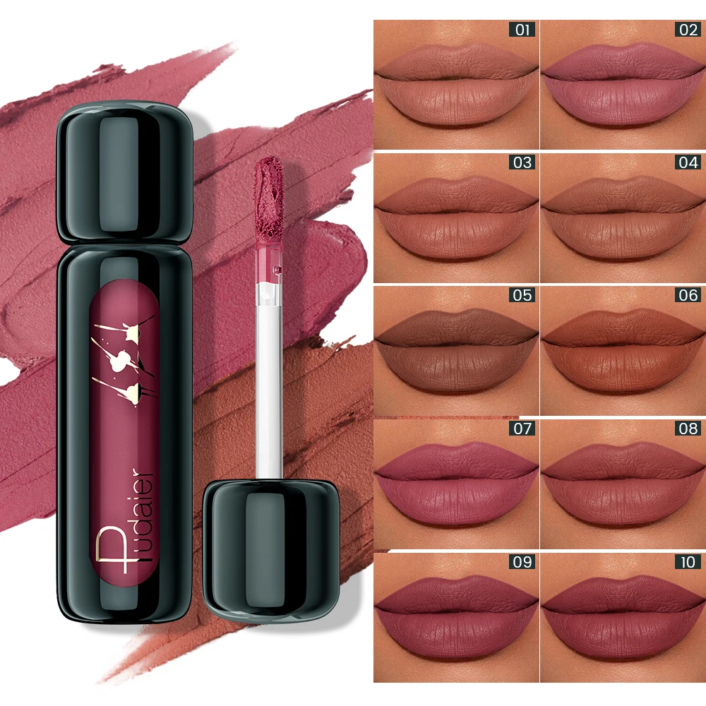 1 lápiz labial mate con brillo de labios, taza antiadherente resistente al agua de larga duración, terciopelo líquido que no se decolora, adecuado para uso diario