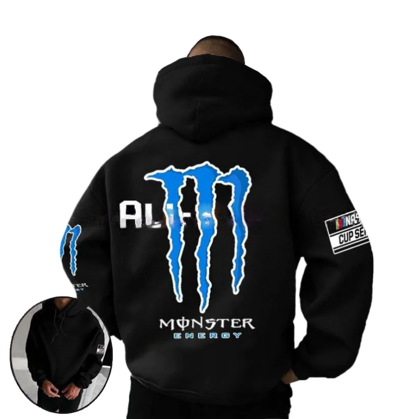 Monster Energy-sudaderas con capucha para hombre y mujer, moda urbana hip hop, sudaderas con capucha plegables, diseño compacto para viajes, ropa de hip hop amigable