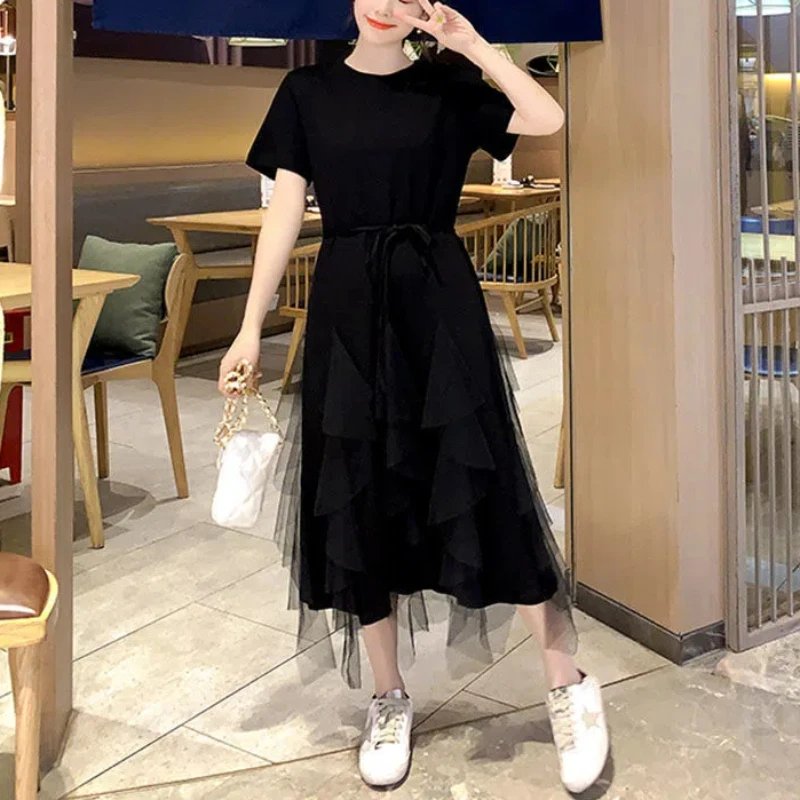 

New Dress for Women in Summer Gentle Versatile Long Dress, Fashionable Waist Cinching Slimming and Youthful Style for Women