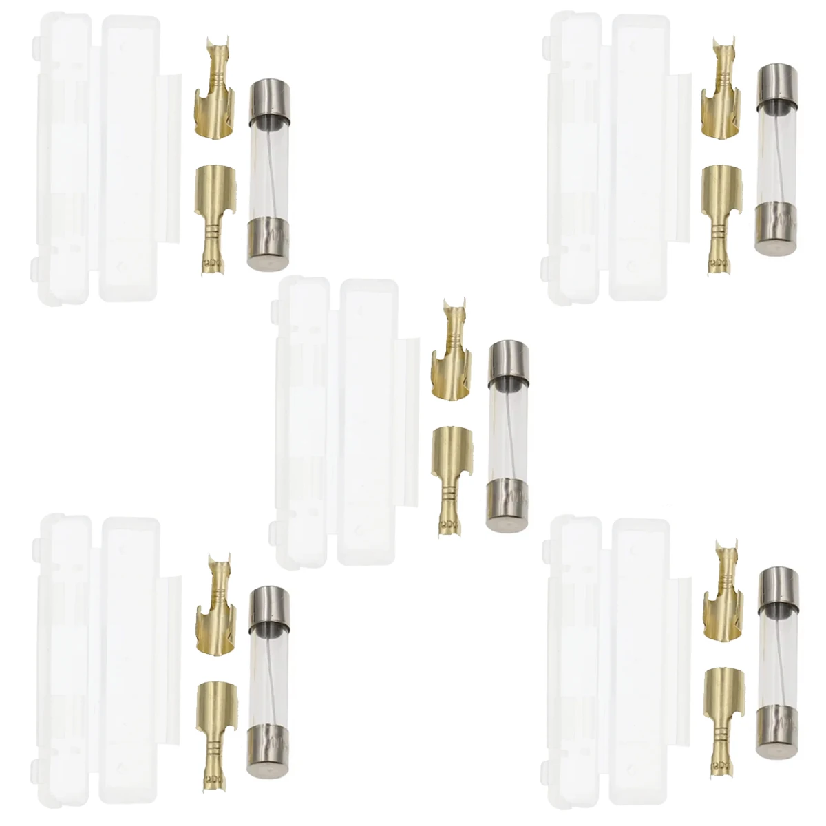 5Set 6*30MM Glass Fuse Holder 6X30MM Fuse Socket Flip shell White Flip Type Fuse Socket Peanut Hull