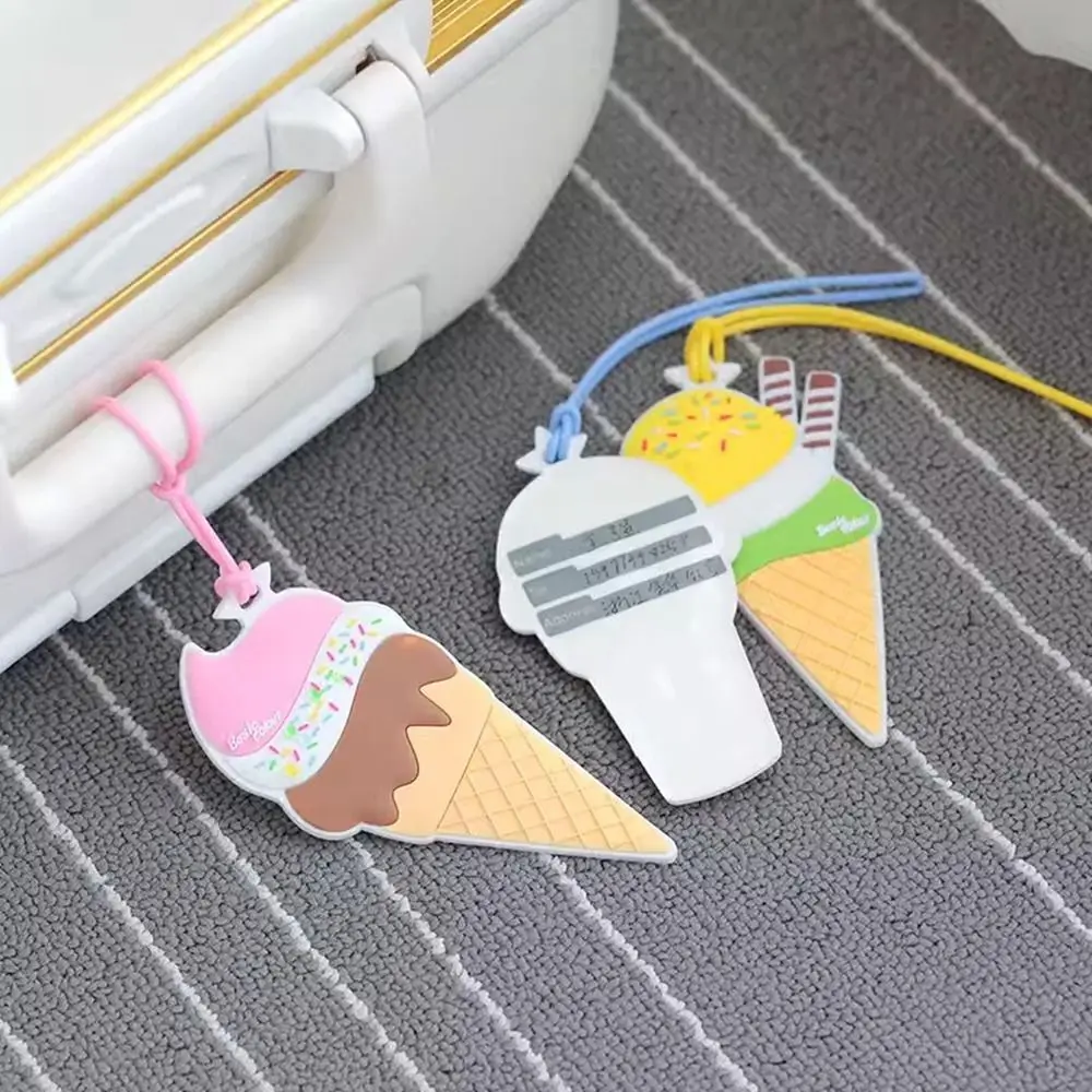 Boarding Pass Ice Cream Luggage Tag Address Label PVC Airplane Suitcase Tag Baggage Name Tags Aircraft Luggage Boarding Tag