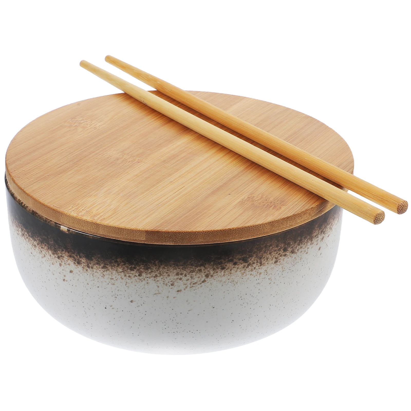

Ceramic Soup Noodle Bowl Reusable Food Bowls Kitchen Ramen Instant Noodles Wear Heat Resistant Bamboo Thick Practical Multi