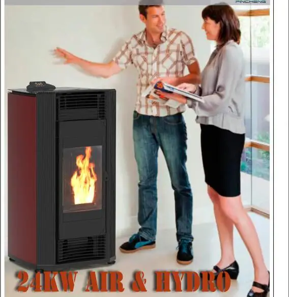 High Efficiency Low Noise Hydro Pellet Stove with Auto Cleaning System Pellet Stove with Radiator for Home Usage