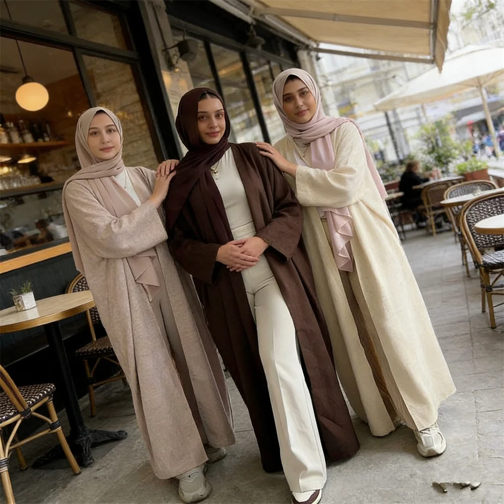 عيد دبي عباية تركيا قفطان رمضان المرأة المسلمة فستان ماكسي كيمونو سترة الإسلام جلابية كيبيا قفطان ماروكين فام رداء