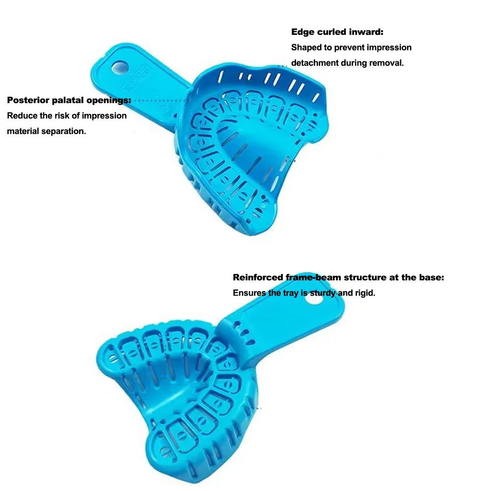 

Professional AutoclaveSafe Dental Impression Trays 2Piece FullMouth Plastic L M S Lab Dentistry Tools