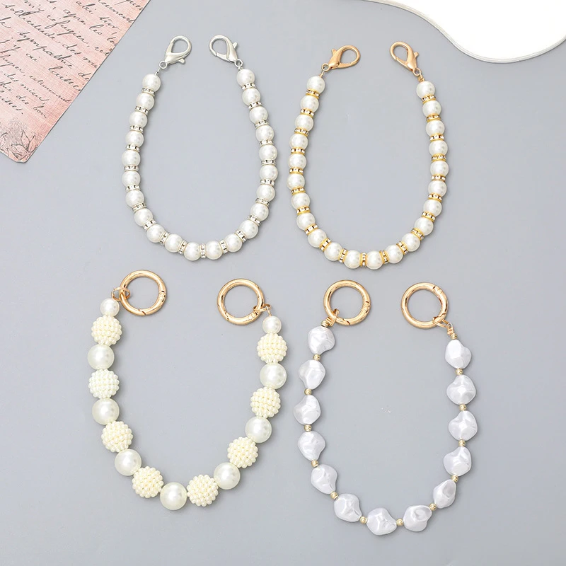 Pearl Beaded Mobile Phone Extension Chain Anti-Lost Phone Lanyard Keychain Pendant Water Cup Wristband Camera Chain