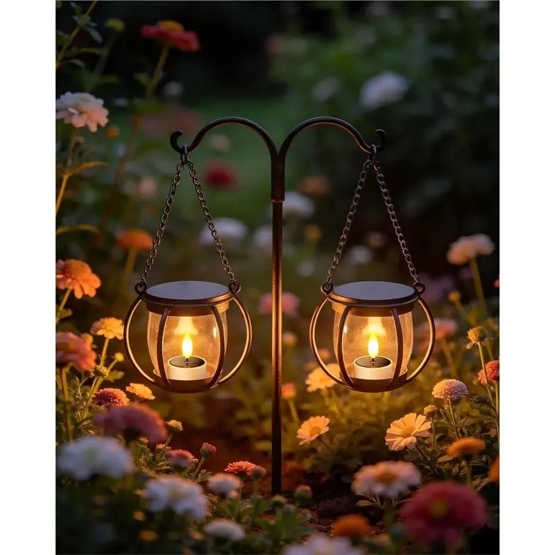[ABFI!】 Solar Outdoor Lights(1 Set/6 Pcs), Flameless Flickering, Waterproof Patio Lights For Home, Ideal For Outdoor Night Illum