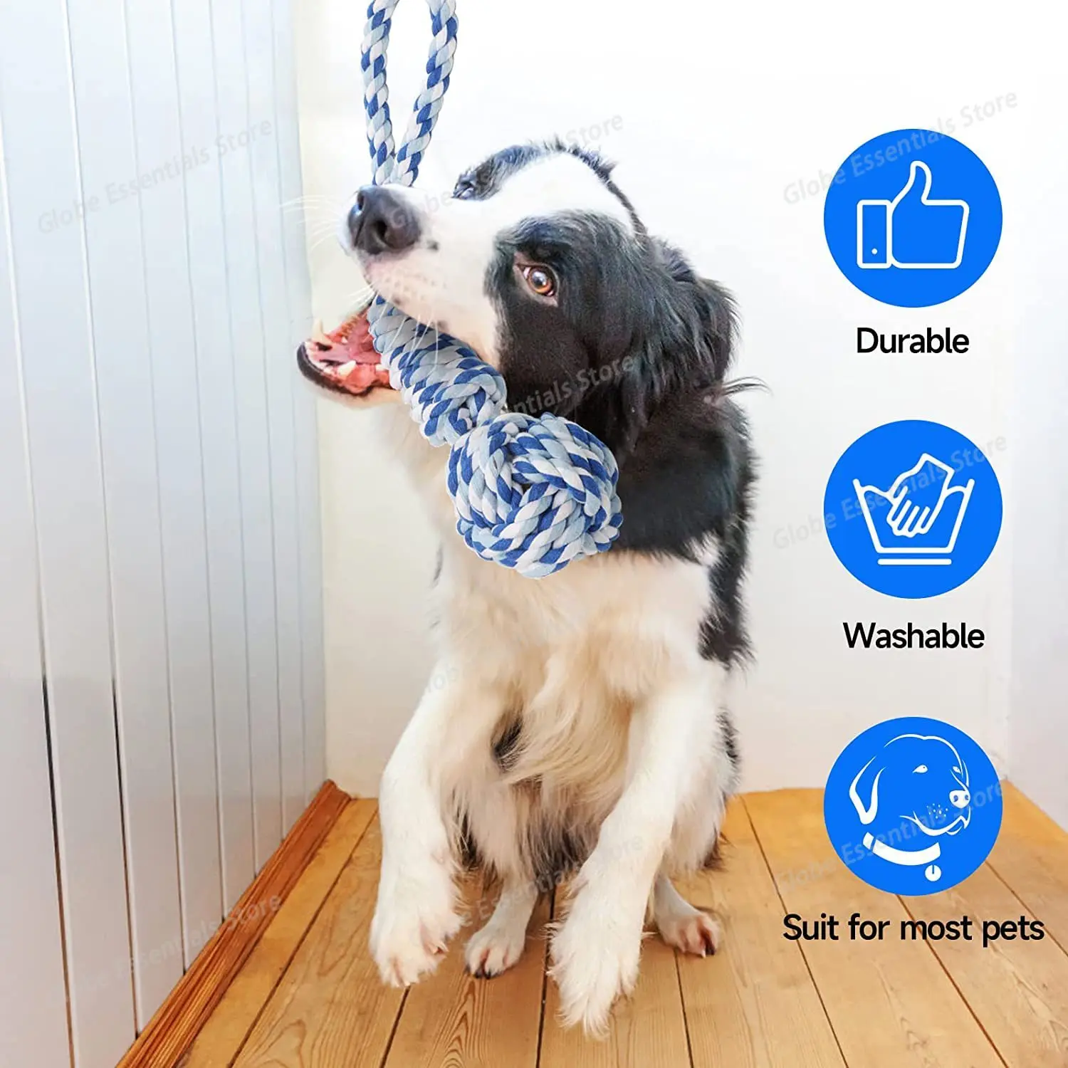 Interactive Dog Toy Tug of War Spring Rope Dogs Outdoor and Indoor Hanging Pull Rope Ball Puppy Molar Teeth Cleaning Chew Toys