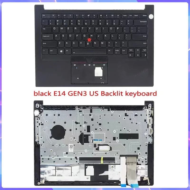 New For Thinkpad E14 Gen2 GEN3 GEN4 Laptop Replacement With Palm Rest US Keyboard/Host Cover Keyboard/Black Silver