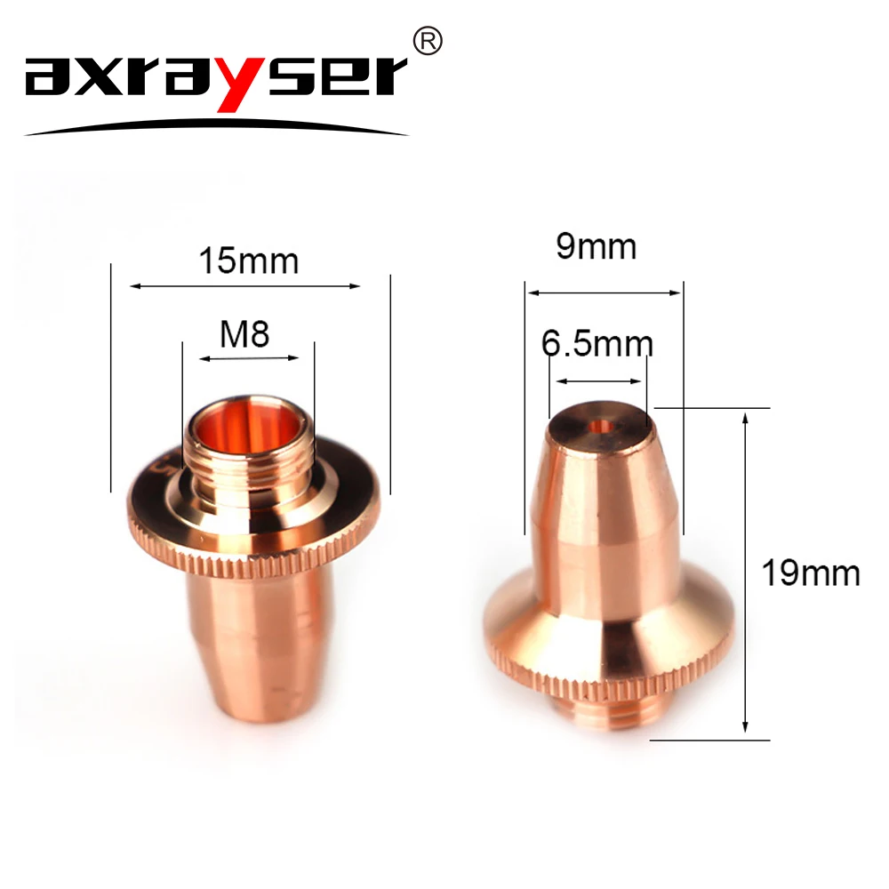 Axrayser 3D Laser Nozzles HSG OSPRI M8 H19 High Speed Cutting Machine Patrs FSN08 LC Series Consumable Pure Copper Anti-Collisio