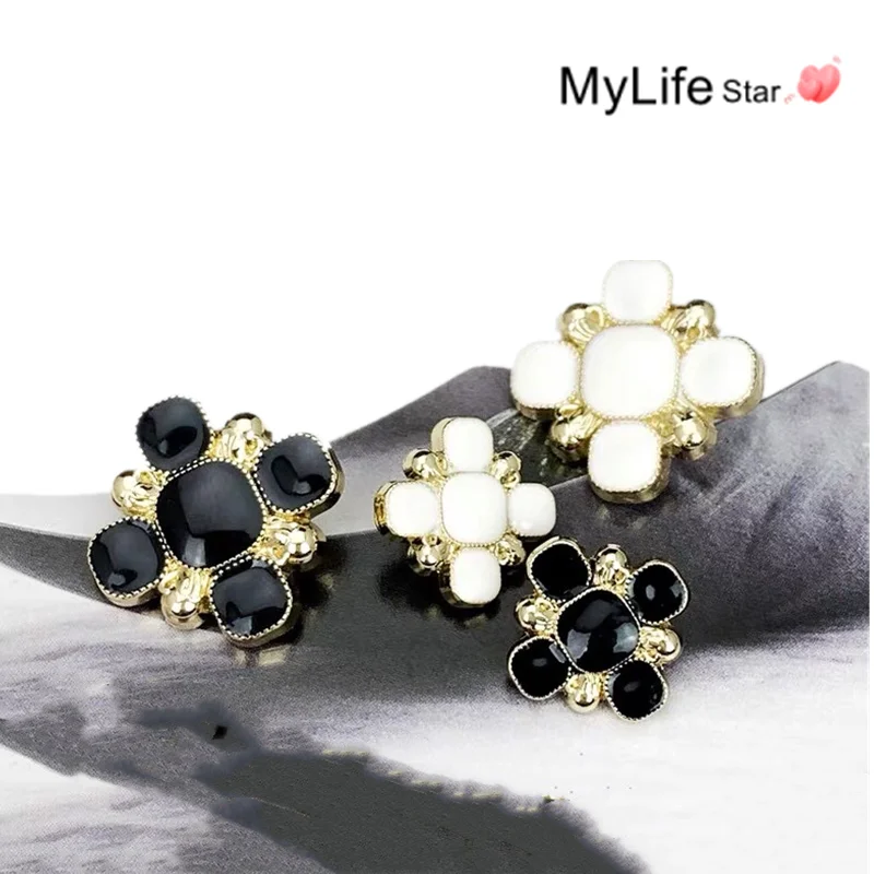 10Pcs/lot Vintage Cross Metal Clothing Buttons DIY Sewing Simple Design Buttons