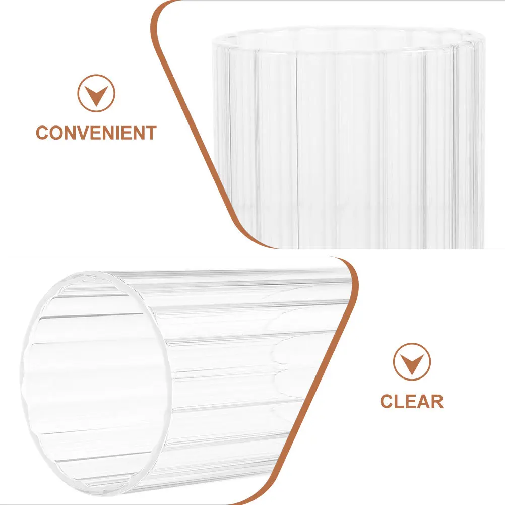 

Clear Glass Chimney Cylinder Cover Open Both Ends Transparent Holder for Decorative Home Use Clear Candleholders