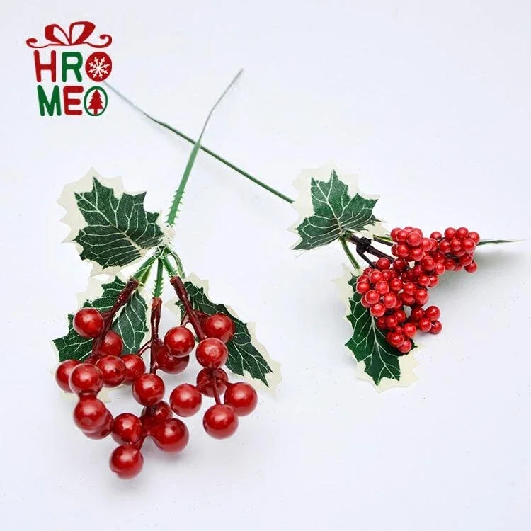 Christmas Harry leaf green leaf red fruit cutting Christmas decoration accessories