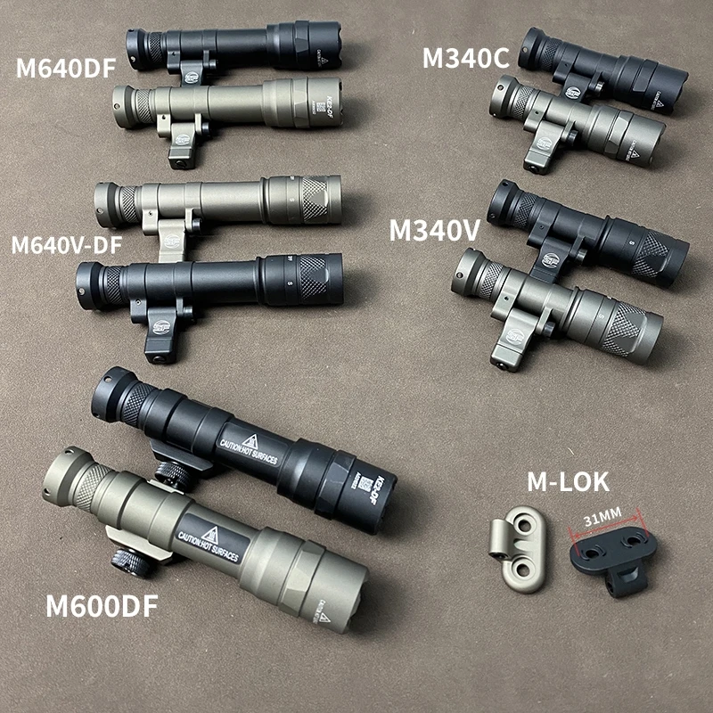 Sotac surefireタクティカル懐中電灯、スカウトライト、テールキャップリモートスイッチ、20mmピカティニーモロック、m600df、m640v、m340v、m340c、m340