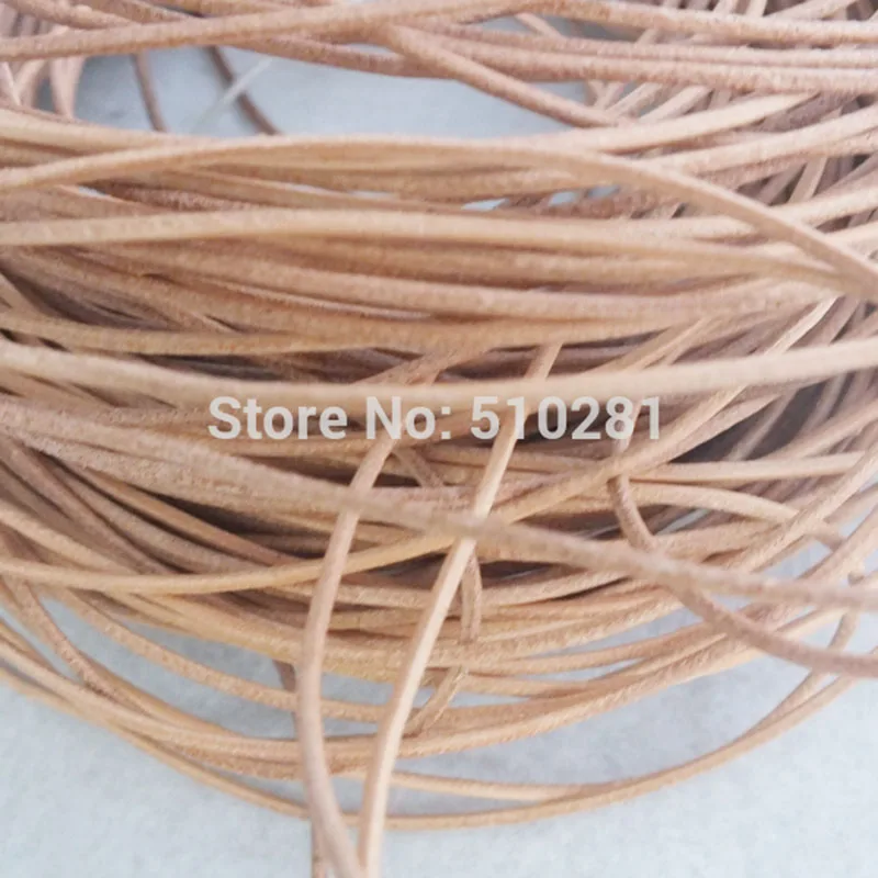 100M Round Natural Genuine Leather Cord 1.5mm