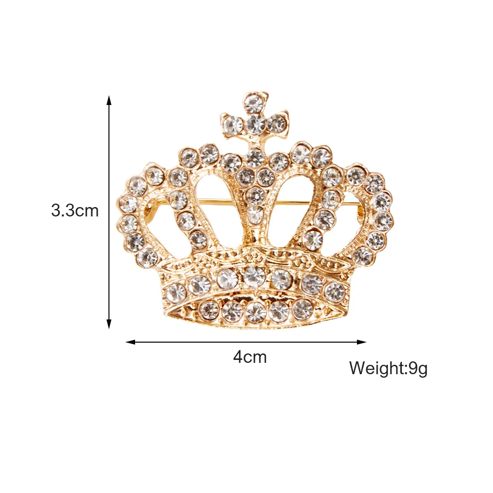 أزياء حجر الراين تاج دبابيس للنساء الذهب اللون شارة دبابيس الملابس حقيبة مجوهرات اكسسوارات