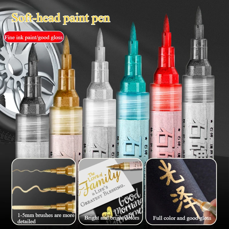 

Ручка для рисования с мягкой головкой, водонепроницаемая, быстросохнущая, светостойкая, сильное покрытие для украшения и рисования граффити своими руками