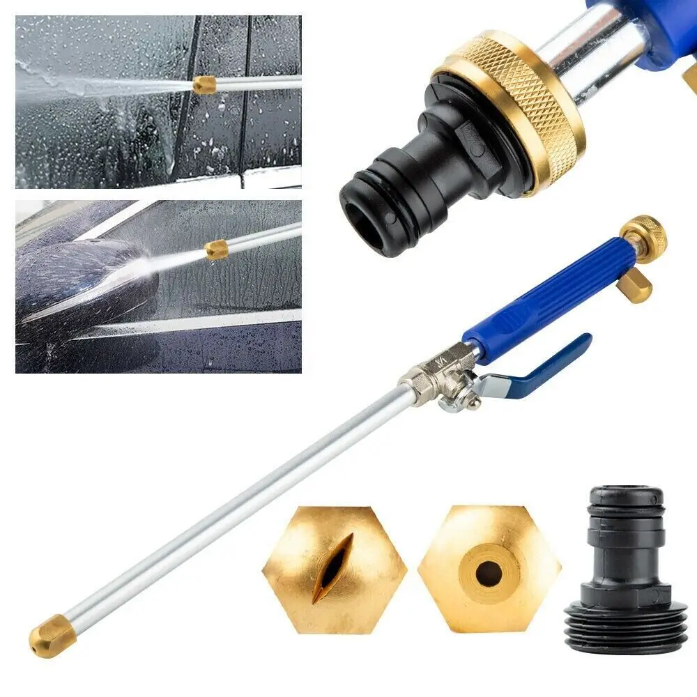 High Pressure Power Washer Spray Gun, 2 Brass Nozzles (Jet/Fan), Fits 3/4" Garden Hose, for Car Washing/Watering/Cleaning, 1 Piece view 3