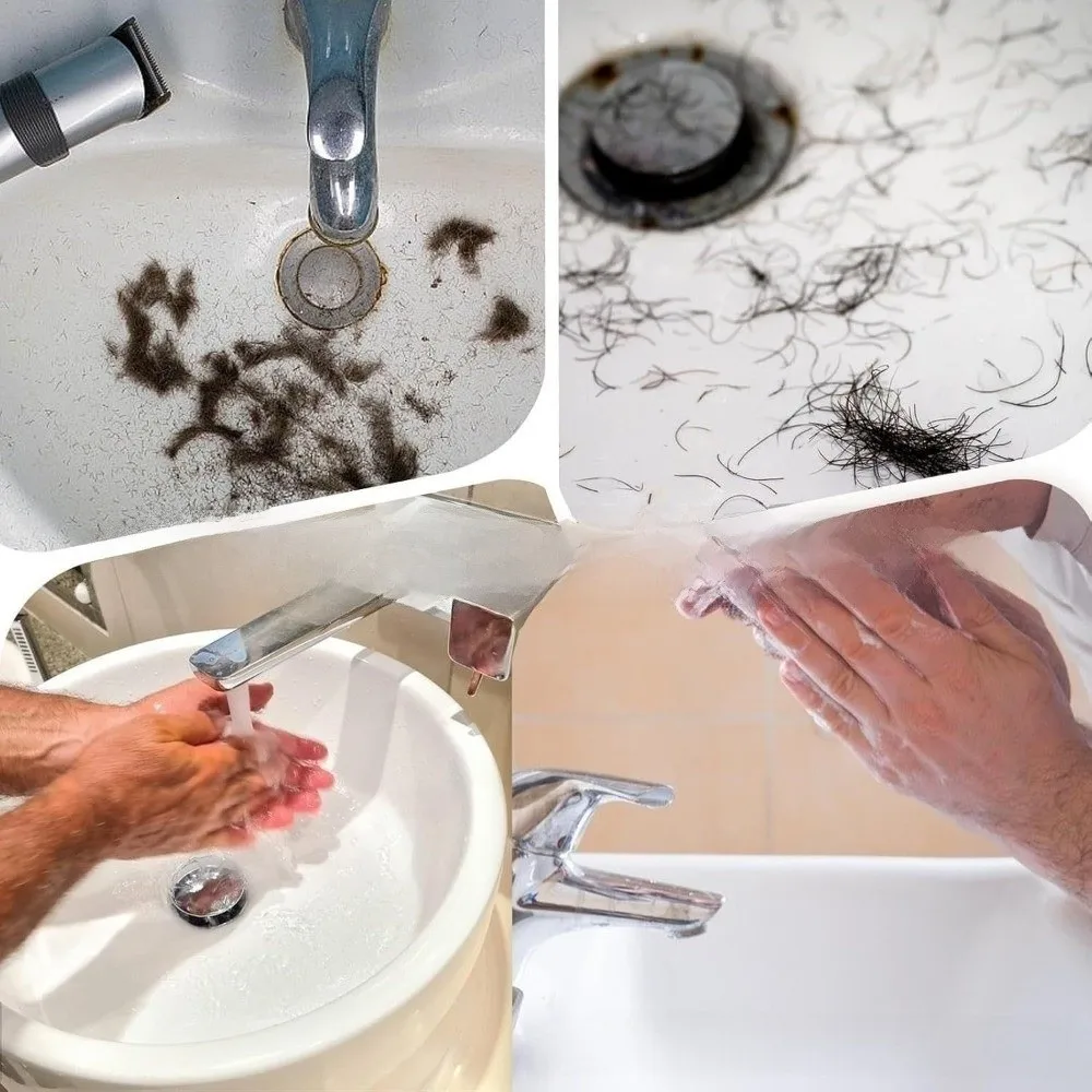 Black Beard Cleaning Trimmings Clean Beard Trimmings with Storage Box Beard Cleaner Shaving Up Beard Trimmer Bathroom Sink