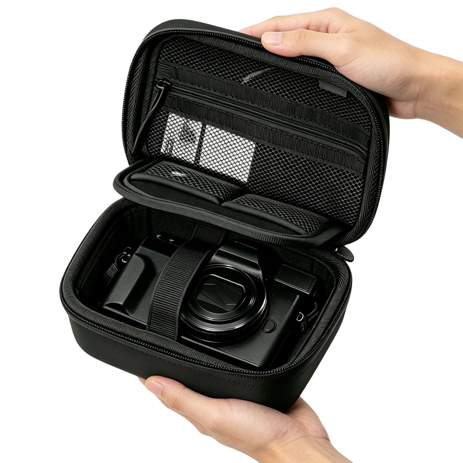 Hard Shell Digital Camera Cases For Canon G7X with Mesh Pocket Portable Photography Gear Holder Dual-Layer Cameras Accessories