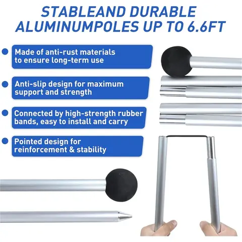 4x3m 3x3m Markis Vattentät Presenning Tält Skugga Ultralätt Trädgårdstak Solskydd Utomhus Camping Hängmatta Regn Flyga Strand Solskydd 10 best sales Sun Shelter-stranden - №7