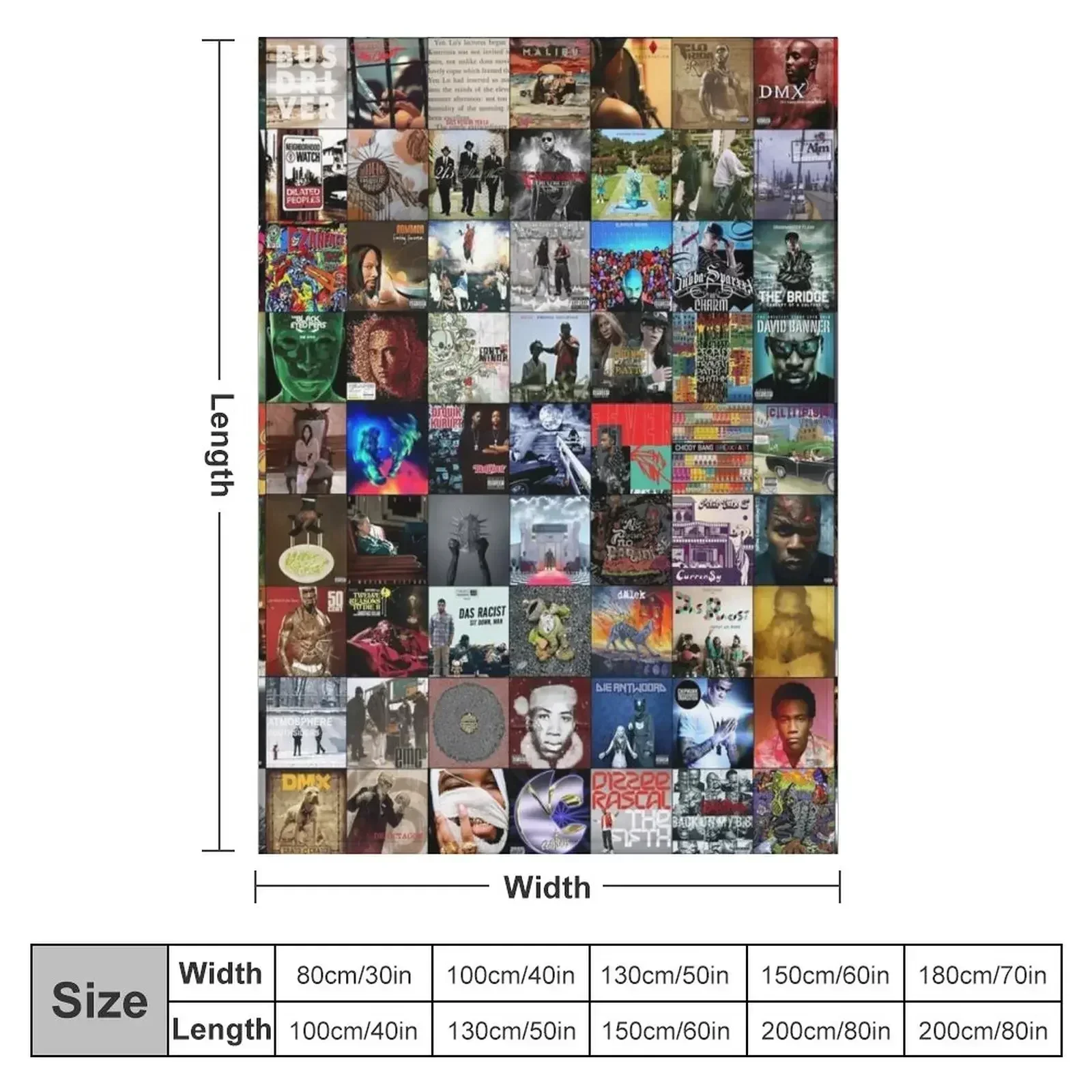 New Rap Music Albums Throw Blanket couch cozy soft plush fuzzy picnic outdoor blanket