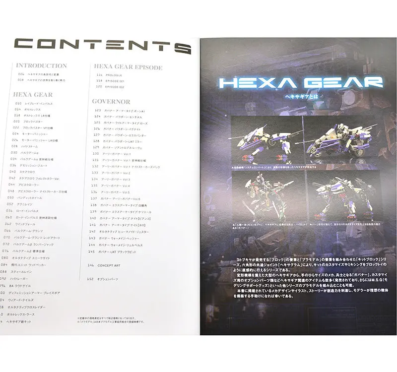Document of Hexa Gear Official Setting Material Collection Japanese Edition 161 Pages 50 Units