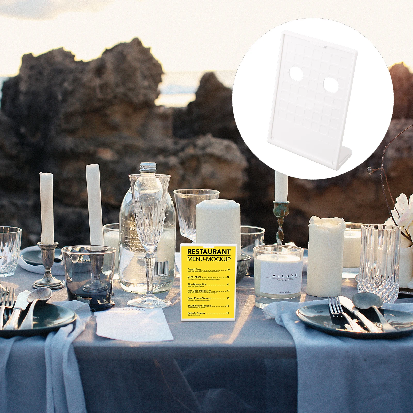 Menu Display Card Sign Holders Board Wedding Table Plastic Paper Abs Stand Number