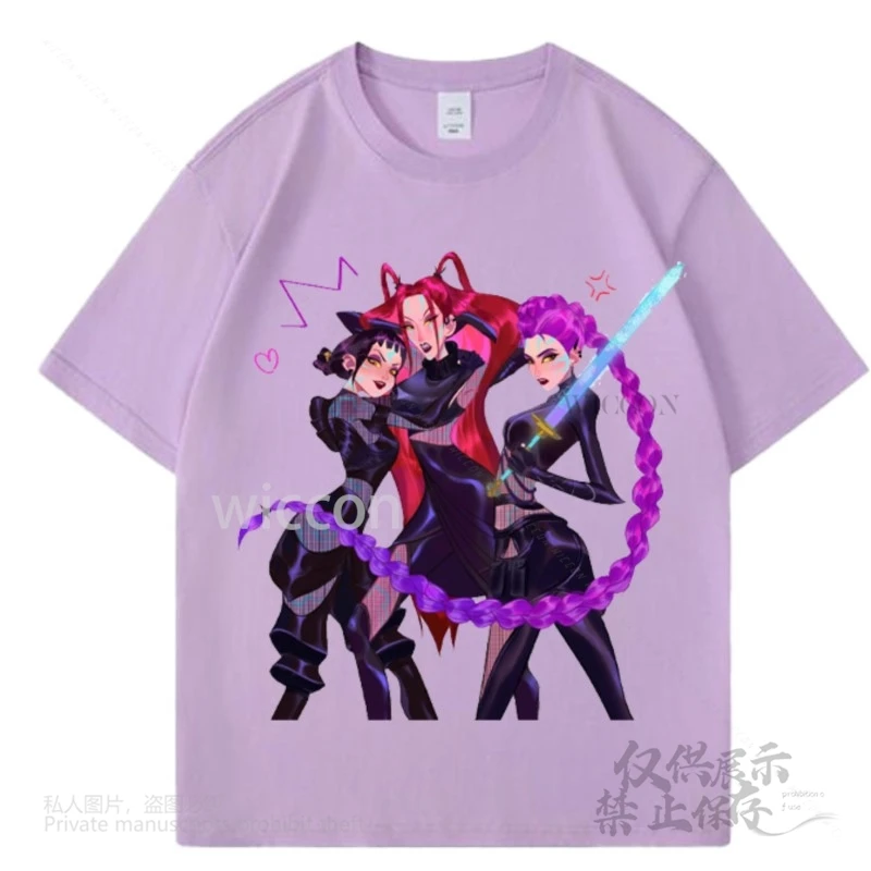 [Cos C COS] تي شيرت أنيمي Kpop شيطان الصيادين ساجا بويز زوي ميرا رومي بيبي جينو التأثيري تي شيرت عتيق ملابس الشارع الشهير جرافيك غير رسمي