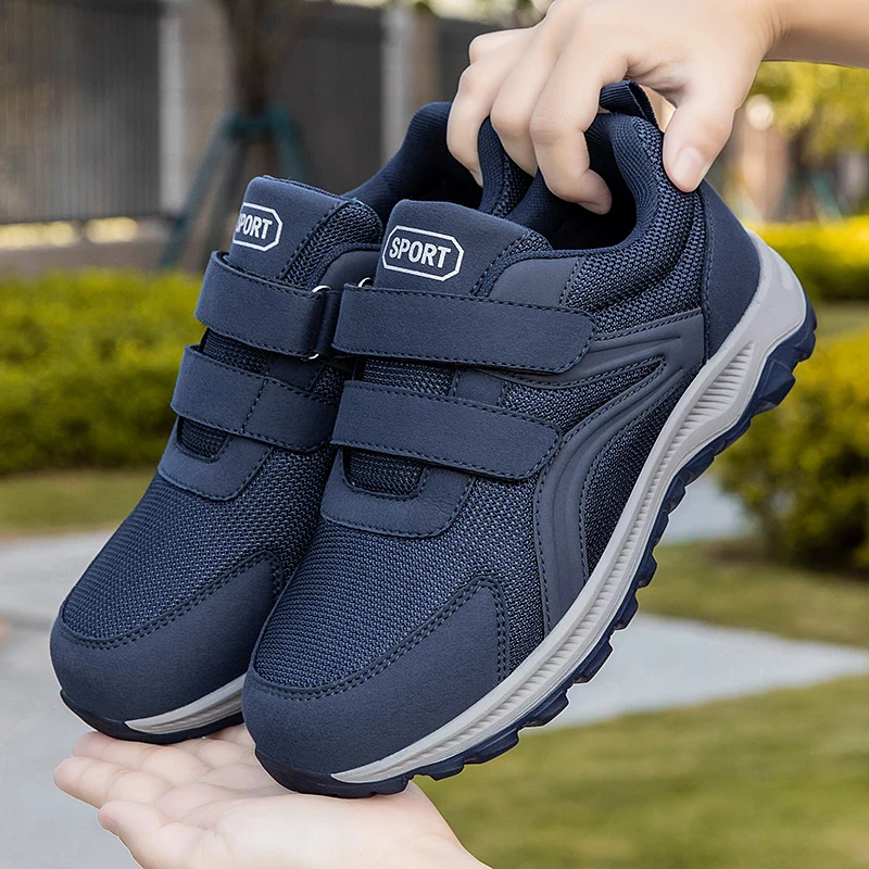 

Ортопедические кроссовки для мужчин с диабетом, удобные для ходьбы, для пожилых людей с отеками ног, регулируемые, с двойным ремешком на липучке