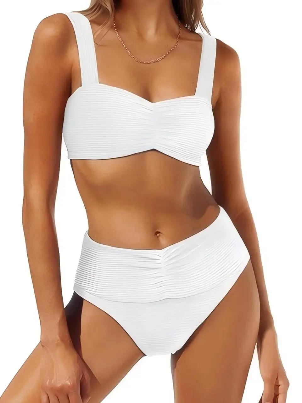 

Женский слитный купальник-бикини 2026 с треугольными чашечками и бретелями, сексуальный пляжный костюм для плавания с подкладкой