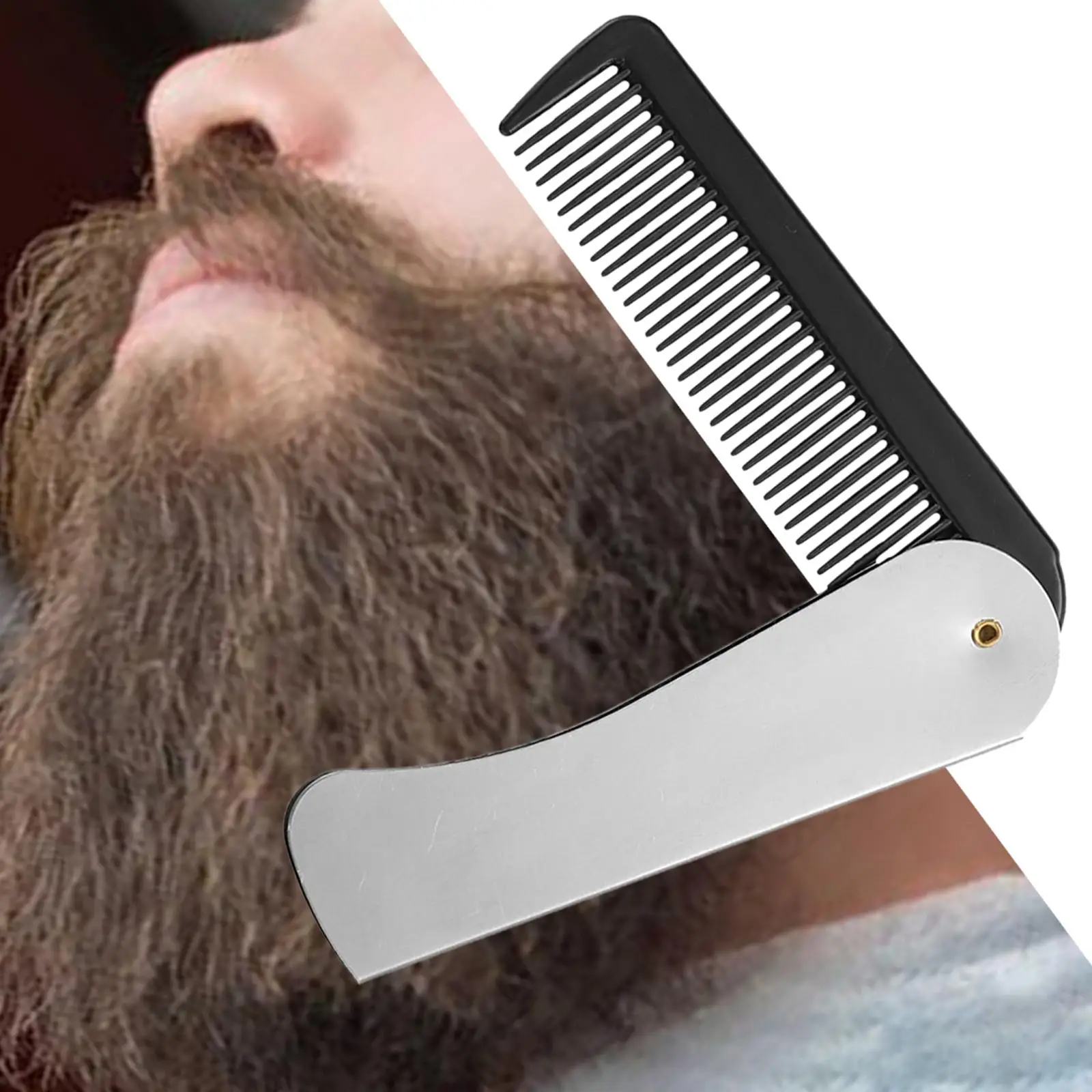 Metal Folding Beard Comb Mini Fine Tooth Hair and Mustache Comb Hair Care Kit for Men Portable Wallet Size