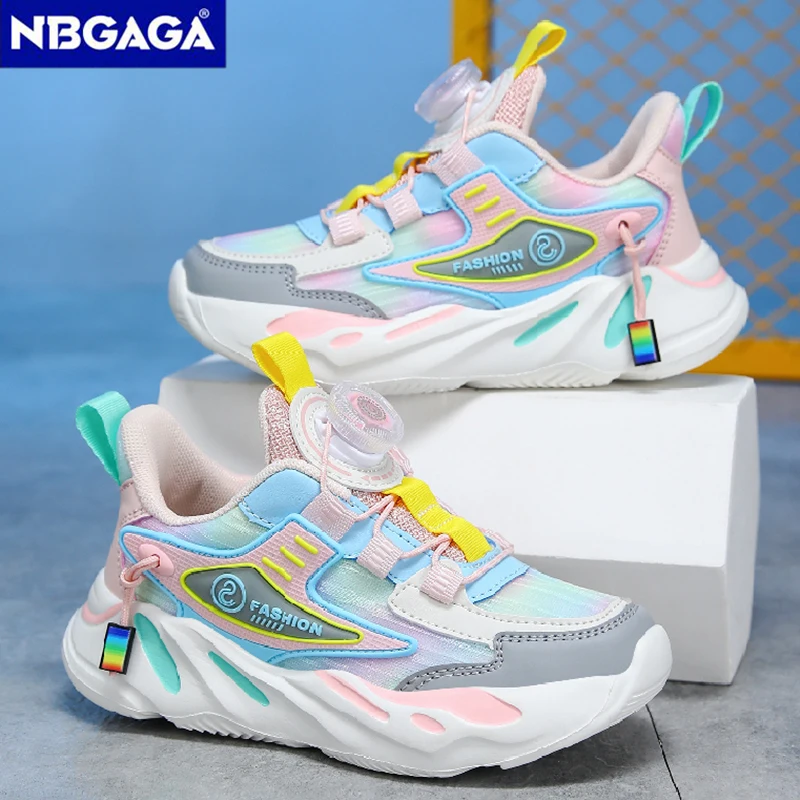 Kids Girls Fashion Trend Casual Sneaker Non-Slip Breathable Children's Boy Sports Shoes Outdoor Tenis Shoes 6 To 15 Years