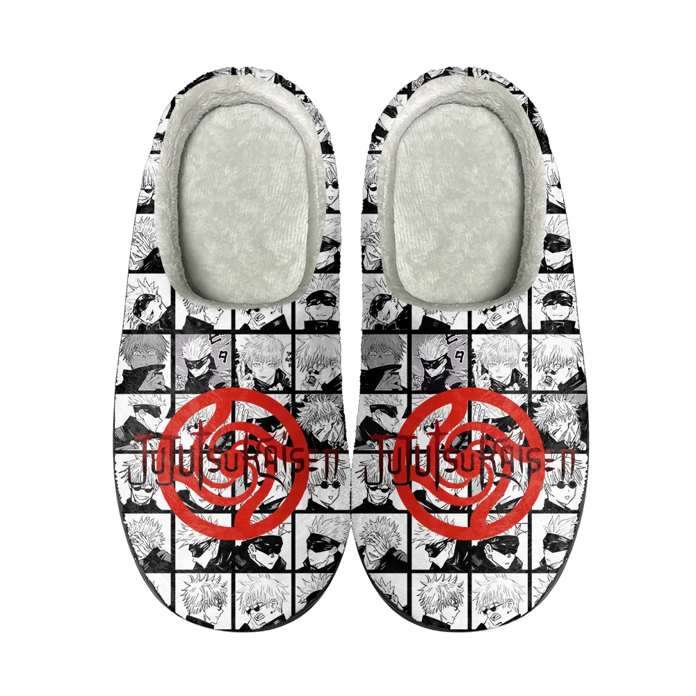 Jujutsu Kaisen Satoru Gojo Home Cotton Custom Slippers Men Women Sandals Plush Rock Band Casual Keep Warm Shoes Thermal Slipper