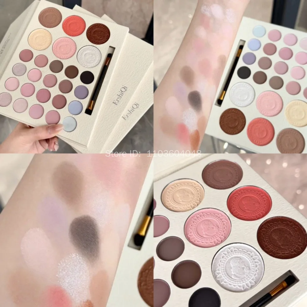 26 สี Pearl Shimmer Eyeshadow Palette Long Lasting Matte เลื่อม Glitter Rose Blush สีม่วงอายแชโดว์ผู้หญิงเกาหลีเครื่องสําอาง