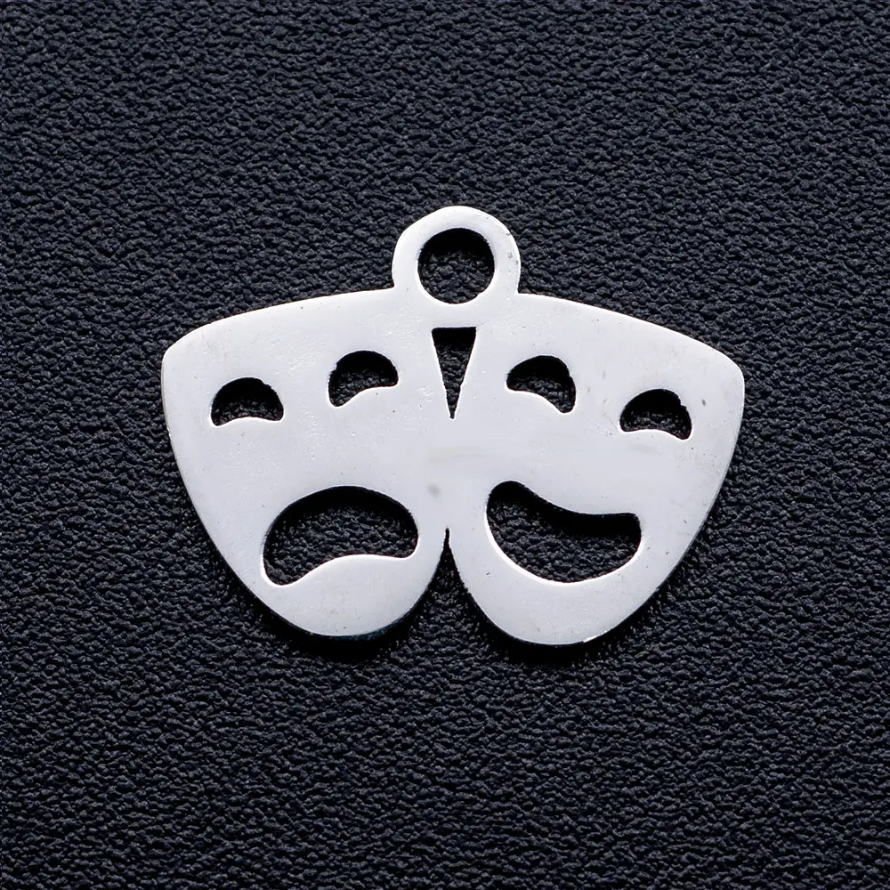 10 Stück/Set 316L Edelstahl Masken-Frosch-Fledermaus-Anhänger, handgefertigte Schwalben-Liebes-Tags, DIY Schmuck-Halsketten-Anhänger, Zubehör