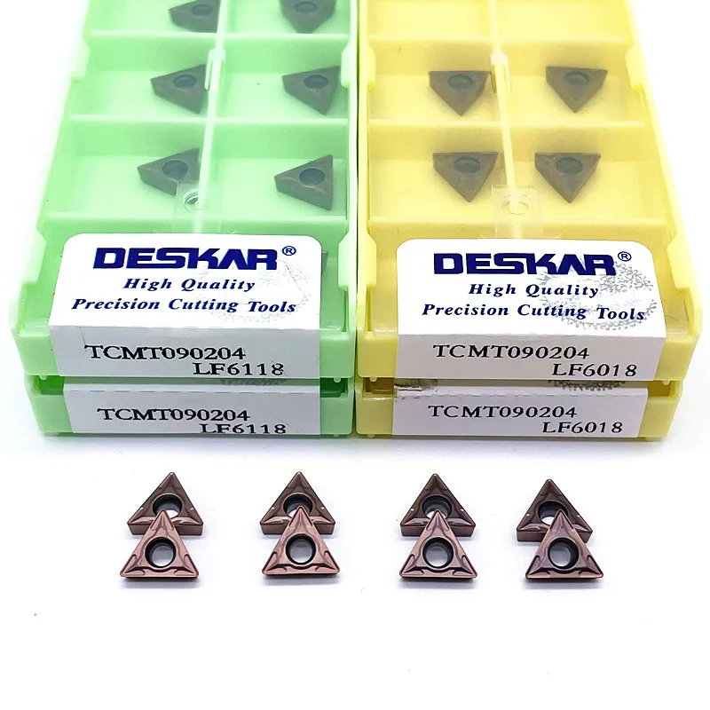 

DESCAR 100% оригинал TCMT090204 LF6018 TCMT090204 LF6118 обработка нержавеющей стали высококачественное треугольное токарное лезвие