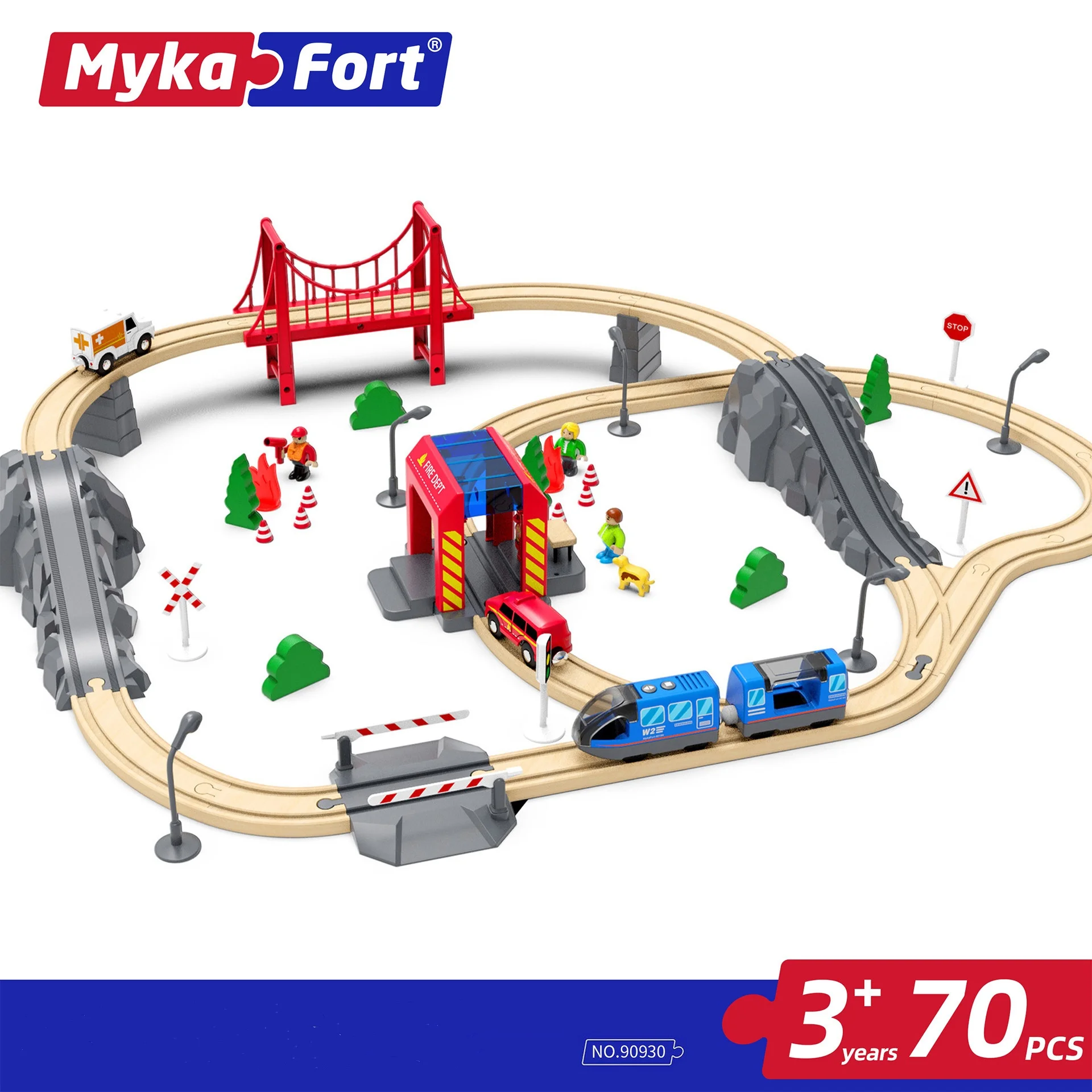 Wooden Track SET Electric Train Tracks  Wood Railway Station Track Train Slot Railway Accessories Original Toy For Kids Gift