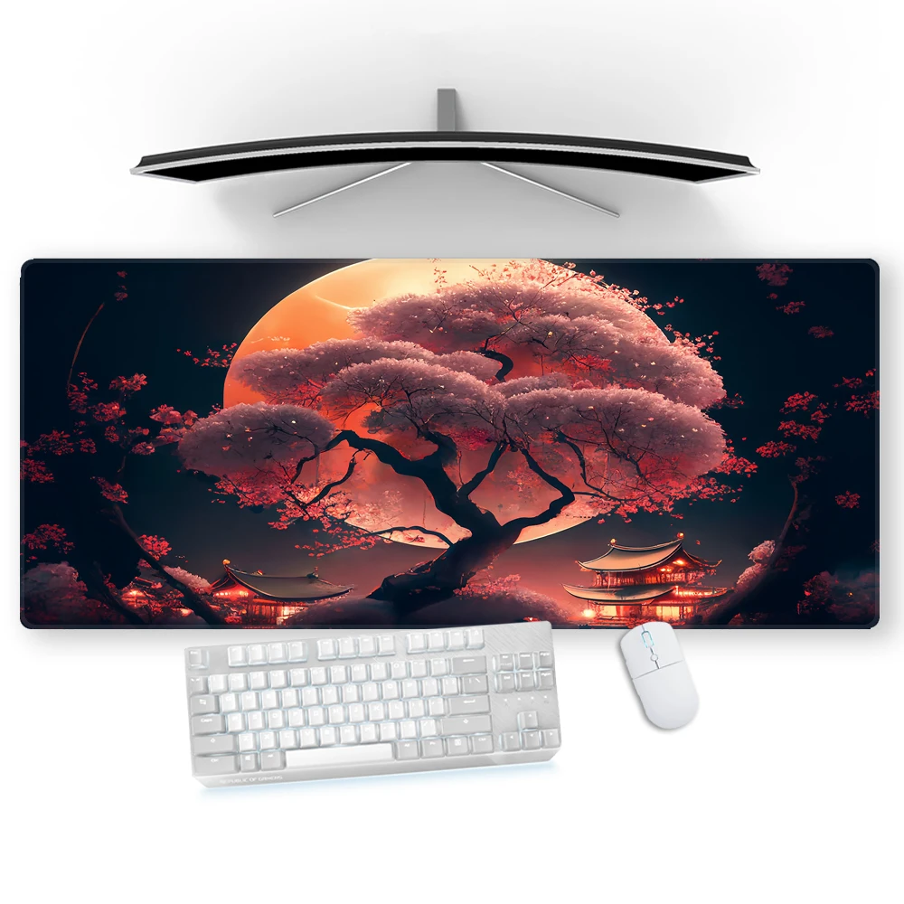 Black Mouse Mat Landscapes Mause Pad Gamer Room Decoration Keyboard Support Protector Desk Accessories Rubber Carpet for Mouse