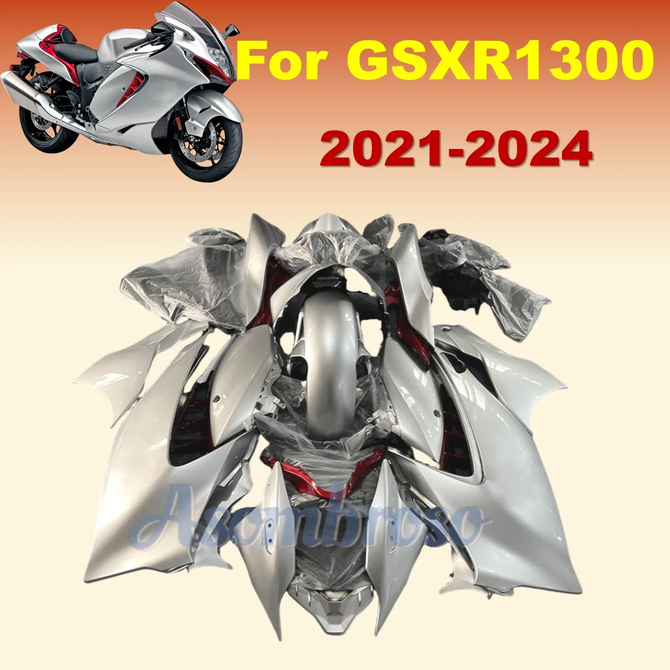 Fairings Kit for GSXR1300 GSXR1300R 2021 2022 2023 2024 GSX 1300R Silver Grey Painted colour Motorcycle shell cover