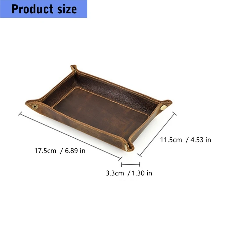 Small Leather Tray Organiser for Wallet Phone Watch Daily Use Storage Box E0BF
