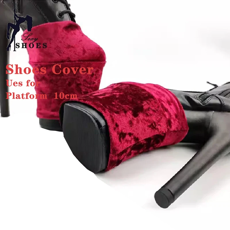 Shoes Covers Protective Cover Velvet Surface Pole Dance Boots 20cm High Heels 10cm Platform Training Shoes Protector Wear-Resist