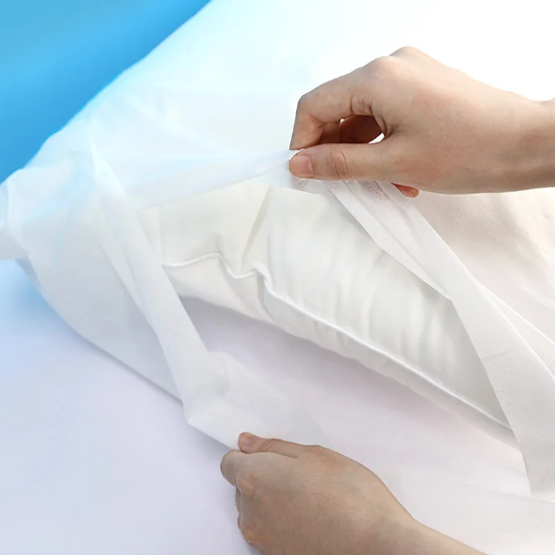 100pcs Disposable Pillow Case Portable Travelling Household Hotel Antibacterial Anti-Mite Breathable Pillow Case 50x80cm
