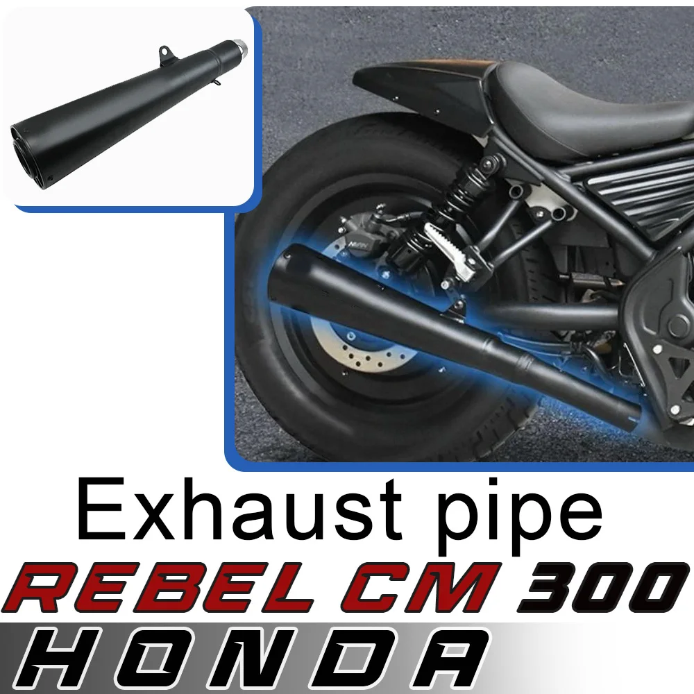 

For HONDA Rebel CM300 modified exhaust pipe tail section rebel cm 300 retro mid section low and thick