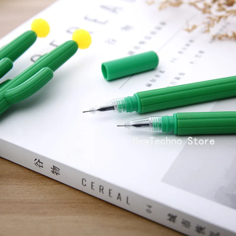 1Pc Creative Cactus Neutral Pen Plant Black Signature Office Pen Student Stationery Kawaii School Supplies Cute Stationary