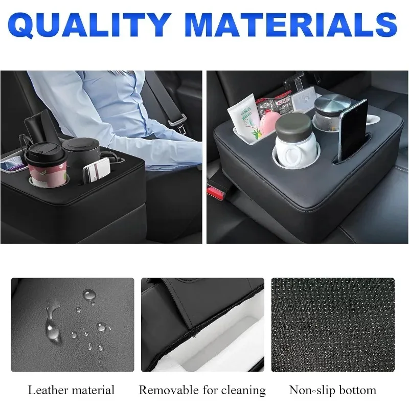 Universal Car Rear Cup Holder Sofa Storage Tray Boat Seat Storage Box Multifunctional Storage Box Waterproof Leather Cup Holder