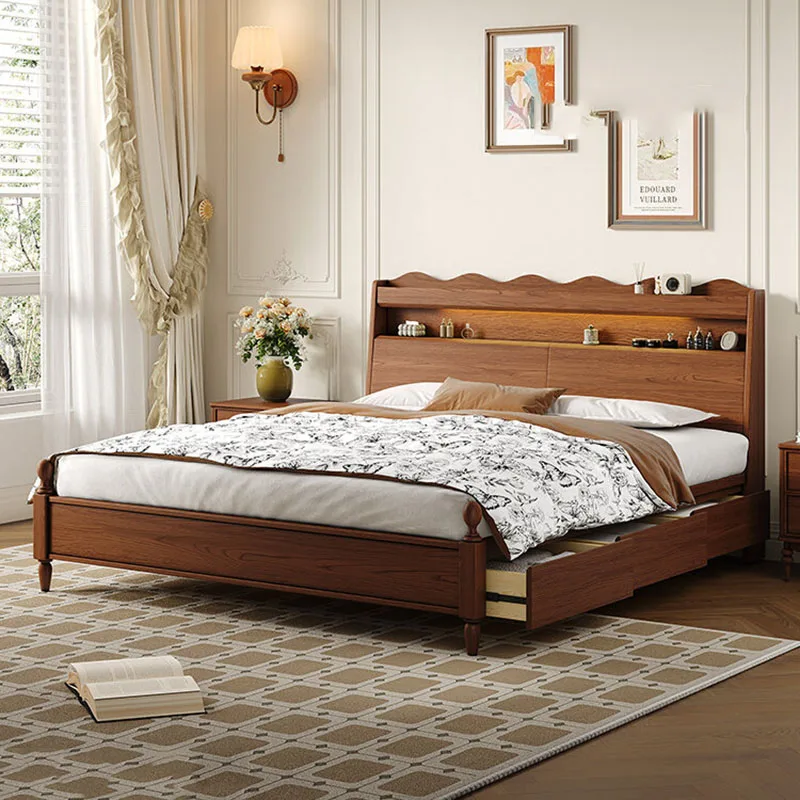 Floor Children Bed Bedroom Baby Double Luxury Modern Wooden Girls Mobile Bed Sleeping Letto Matrimoniale Lounge Suite Furniture