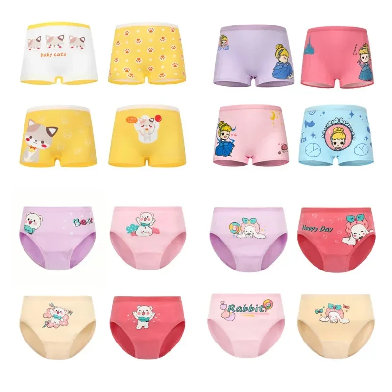 

10Pieces/Lot Children Underwear Cotton Girls Panties Cute Kids Boxer Briefs Soft Pants 2-10Years